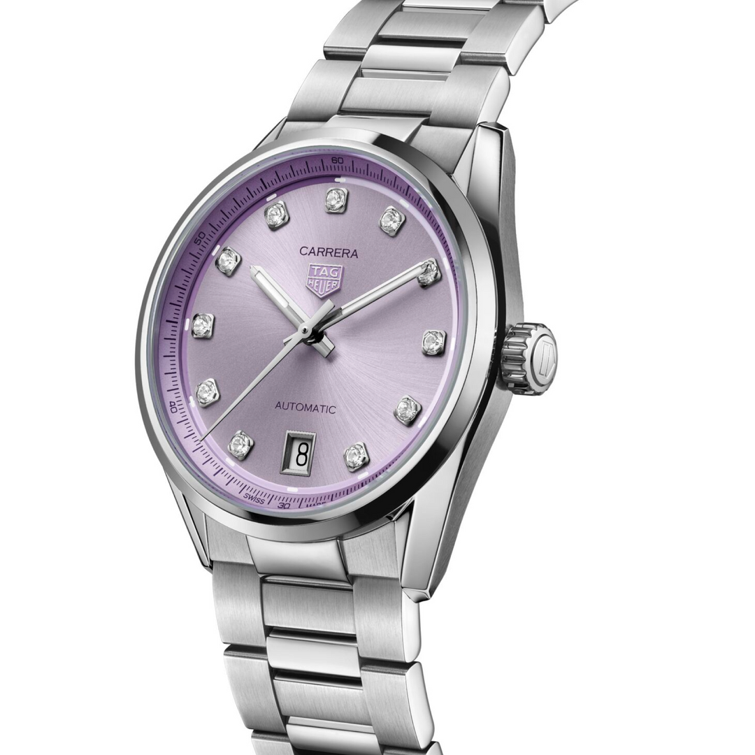 TAG Heuer - Carrera Date - WBN2319.BA0001 – Automatikwerk – lila - 36 mm - Damenuhr in Flieder