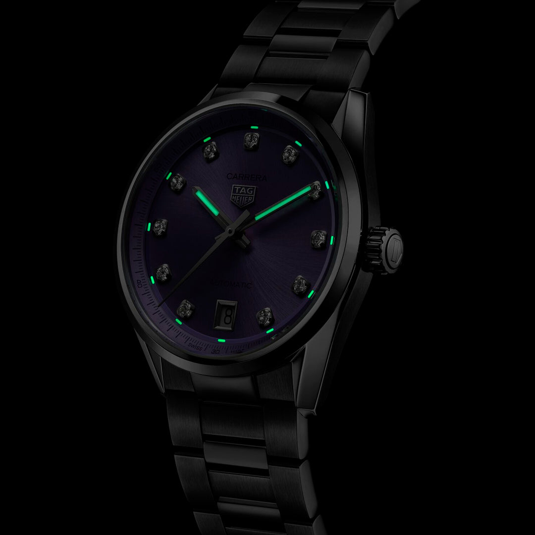 TAG Heuer - Carrera Date - WBN2319.BA0001 – Automatikwerk – lila - 36 mm - Damenuhr  mit SuperLUmiNOva