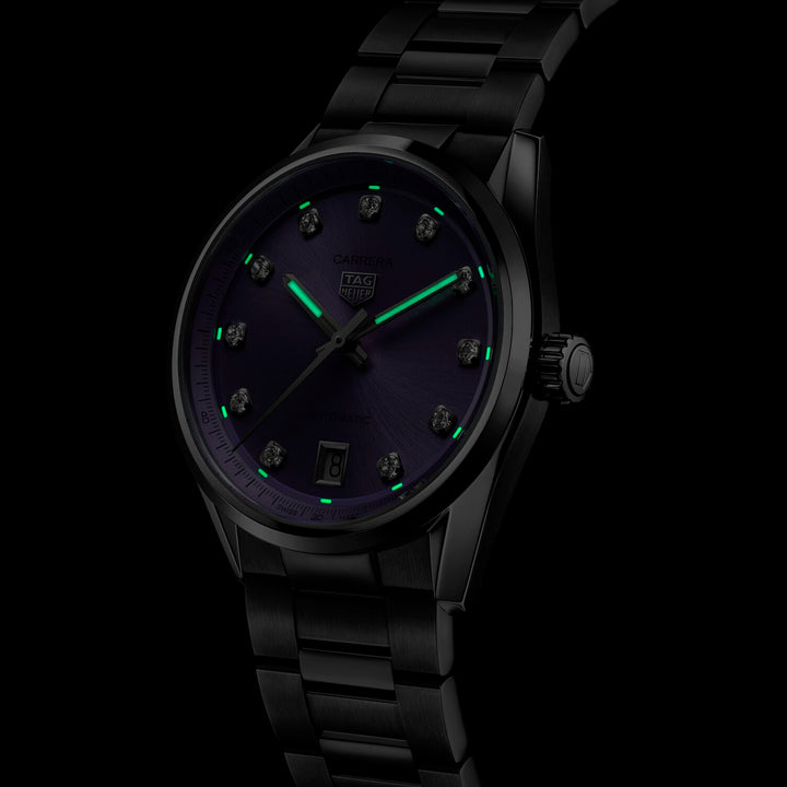 TAG Heuer - Carrera Date - WBN2319.BA0001 – Automatikwerk – lila - 36 mm - Damenuhr  mit SuperLUmiNOva
