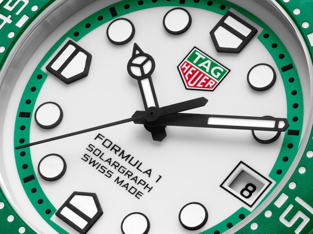 TAG Heuer - Formula 1 Solargraph - Limited Edition - WBY1113.BA0042– Quarzwerk – weiß, grün - 38 mm - Herrenuhr 