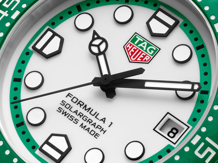 TAG Heuer - Formula 1 Solargraph - Limited Edition - WBY1113.BA0042– Quarzwerk – weiß, grün - 38 mm - Herrenuhr 