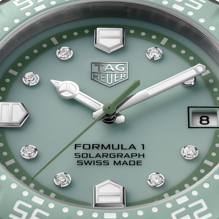 TAG Heuer - Formula 1 Solargraph Limited Edition - WBY111B.BA0042 – Solargraph Quarzwerk – grün - 38 mm - Damenuhr in Pastellgrün