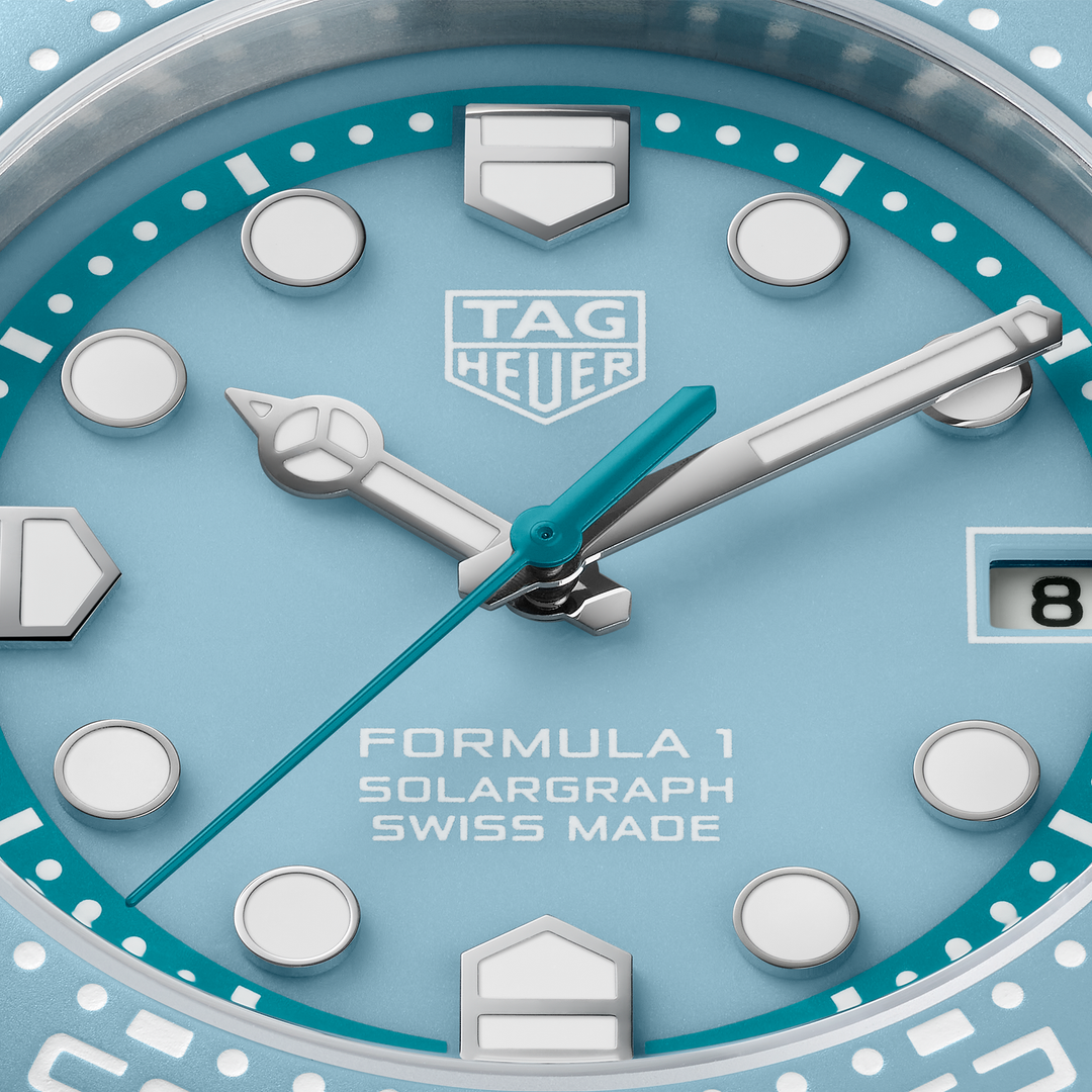 TAG Heuer - Formula 1 Solargraph Limited Edition - WBY1163.FT8113 – Solargraph Quarzwerk – blau - 38 mm - Herren- und Damenuhr; Hellblaues Zifferblatt