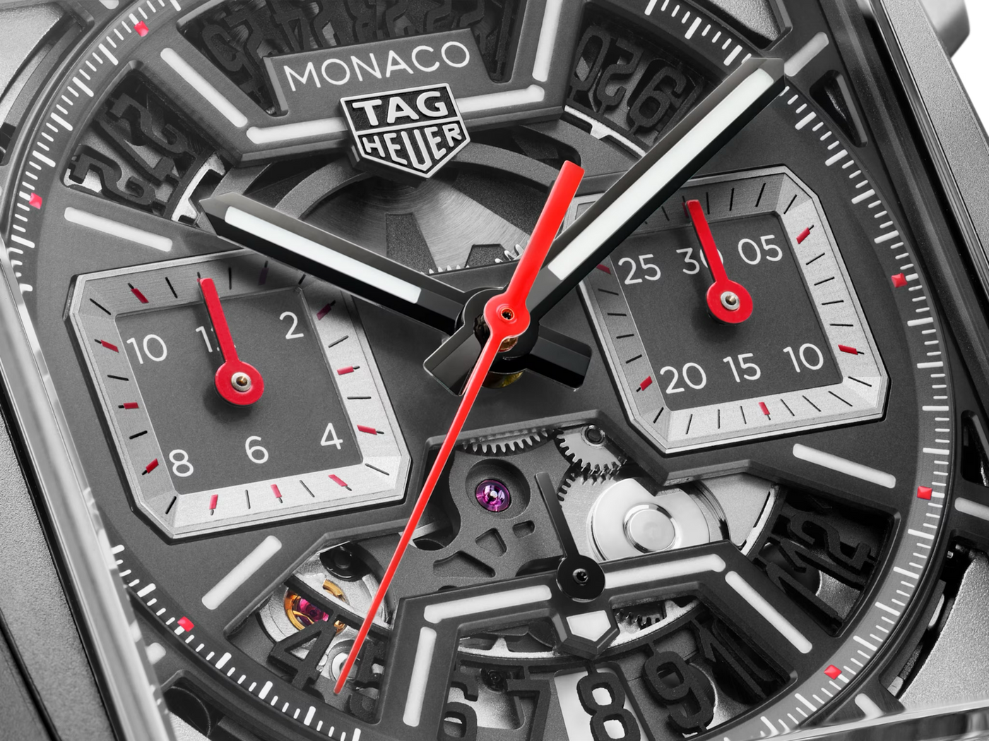 TAG Heuer - Monaco Chronograph mit der Referenz CBL2183.FT6236 in schwarz sklettiert