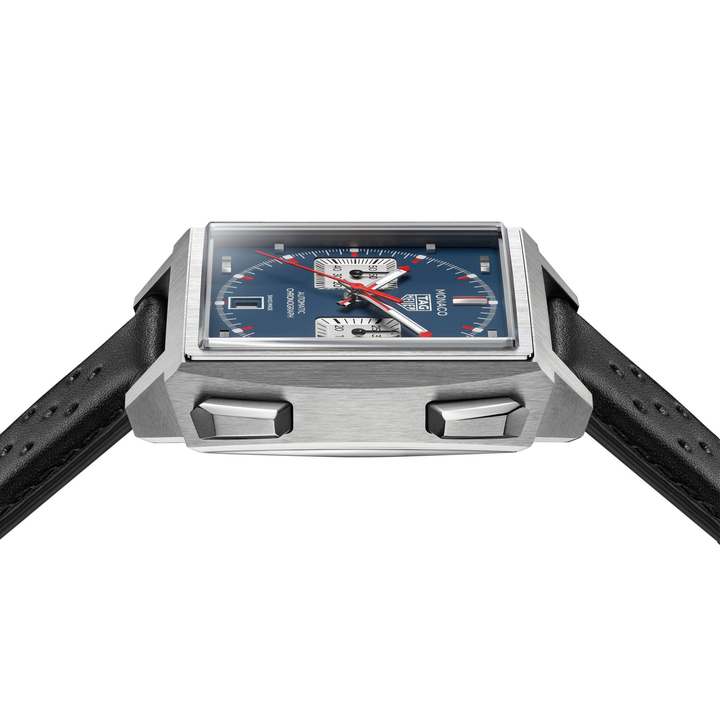 TAG Heuer Monaco Chronograph - CDW2181.FC8360 - Automatik-Chronographenwerk - Blau, weiß, schwarz - 39 mm - Herrenuhr aus Titan