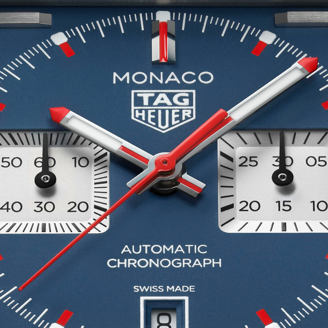 TAG Heuer Monaco Chronograph - CDW2181.FC8360 - Automatik-Chronographenwerk - Blau, weiß, schwarz - 39 mm - Herrenuhr in blau