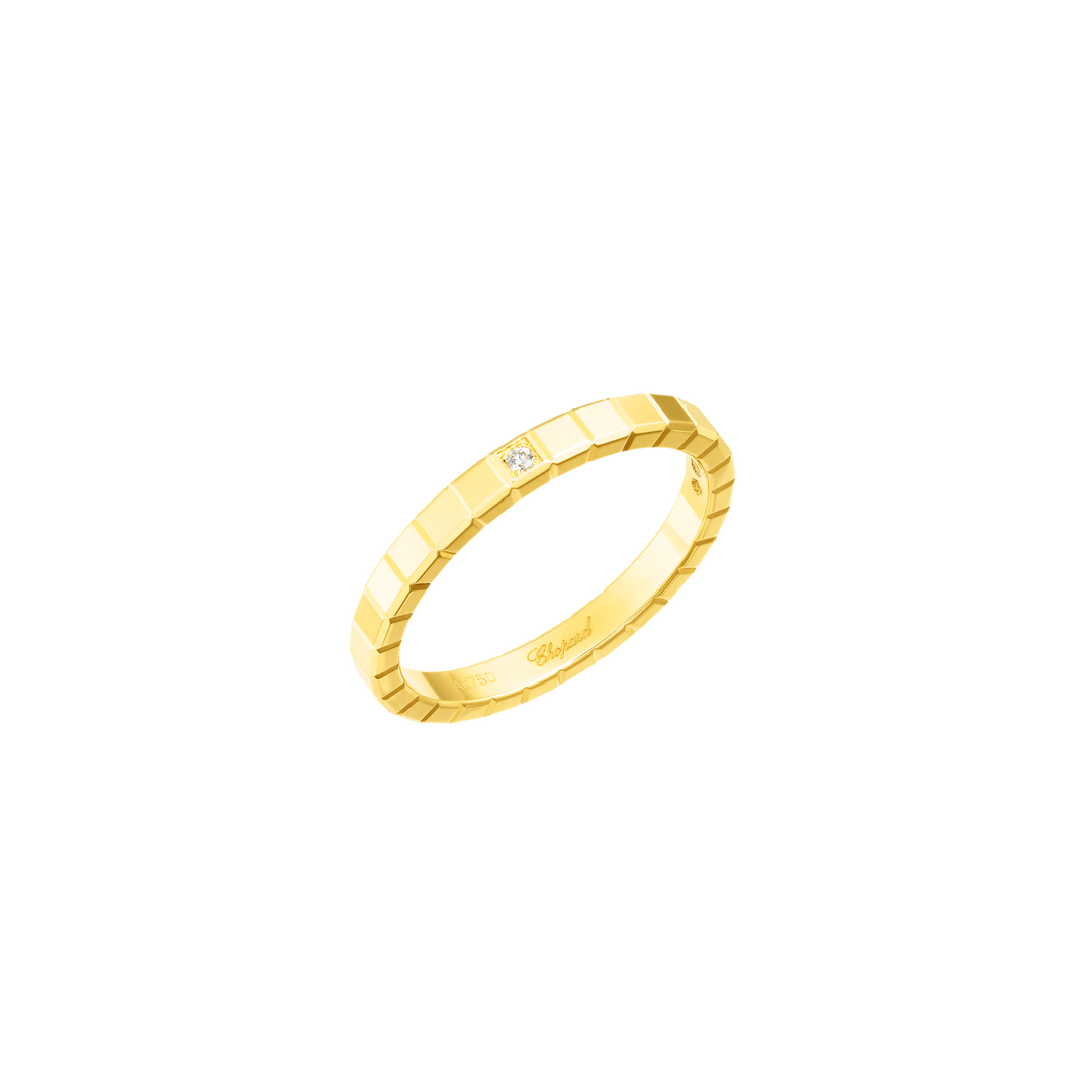 Chopard Ice Cube Ring aus 18Karat Gelbgold und eiinem Brillanten 0,01ct.