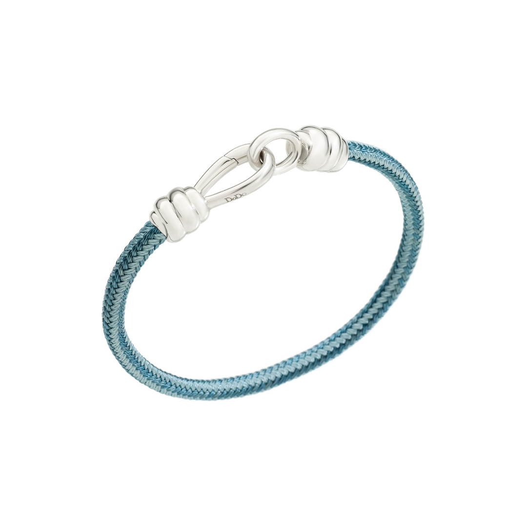 Dodo Armband Nodo, hochwertiges geflochtenes Stoffband mit Verschluss in Kontenoptik. Bandfarbe Lightblue