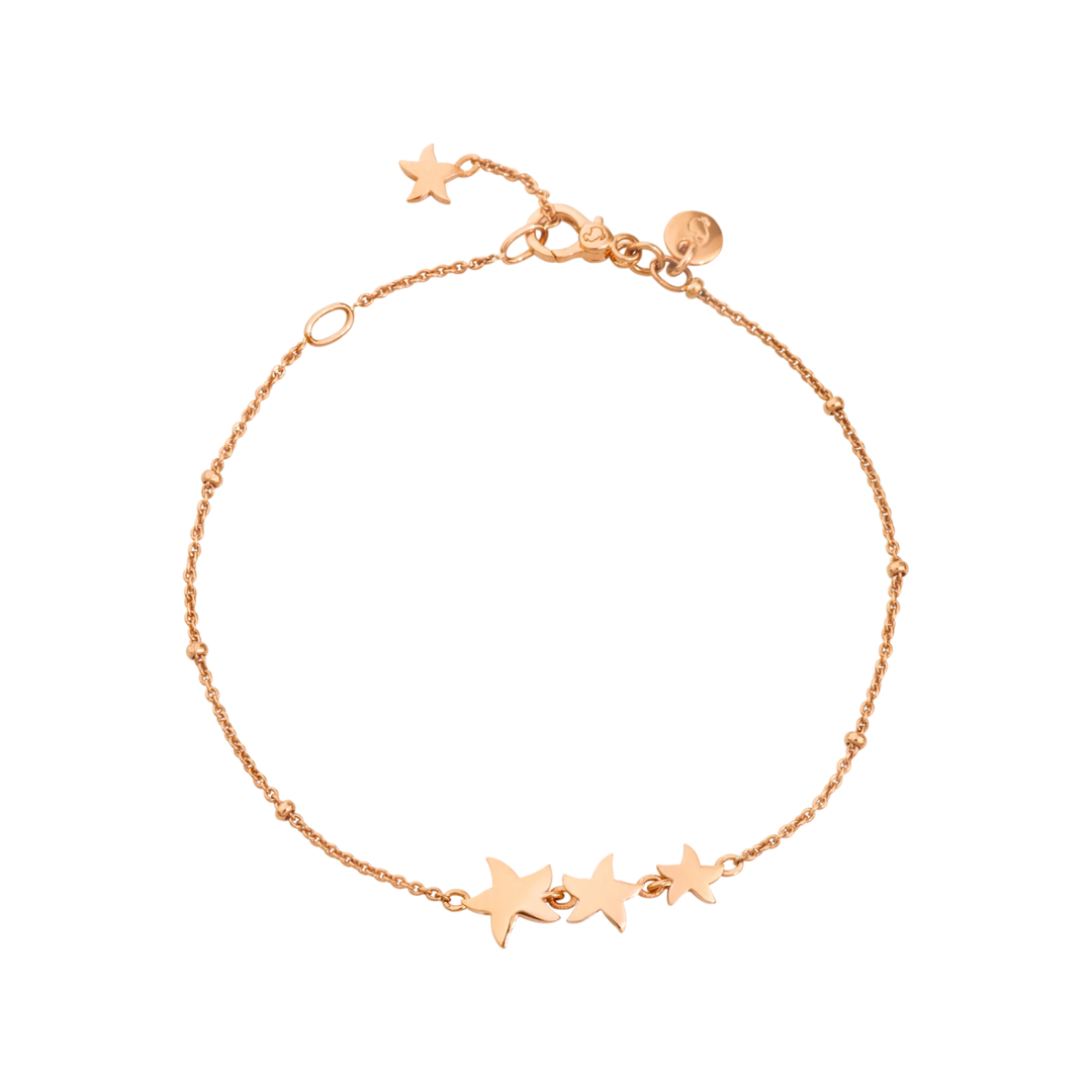 DoDo Armband Stellina mit 3 Sternen aus 9Karat Roségold