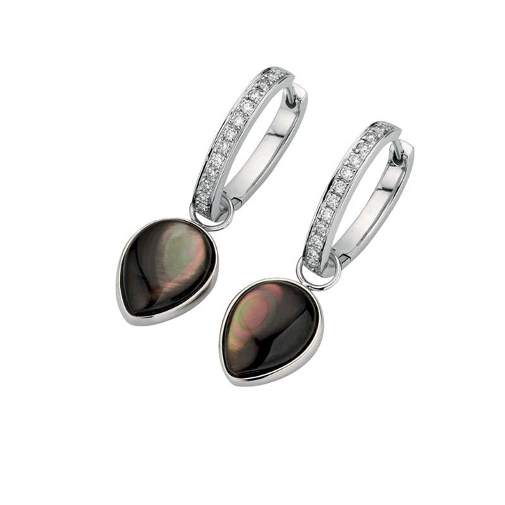 Gellner Melange Ohrhänger 5-23389-03 aus Weißgold und duklmen Perlmutt