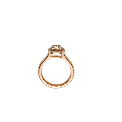 Leo Wittwer Candlelight Ring aus 18Karat Roségold und brauen Diamanten