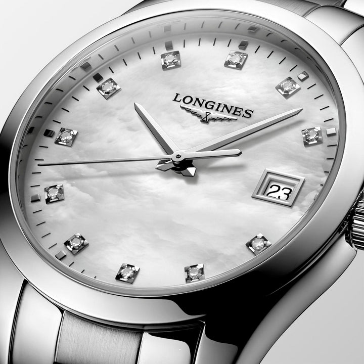 Damenuhr mit Diamantindizes von Longines