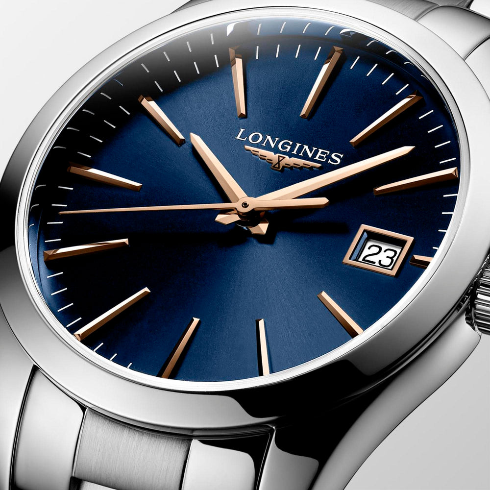 Longines Damenuhr blau rosa
