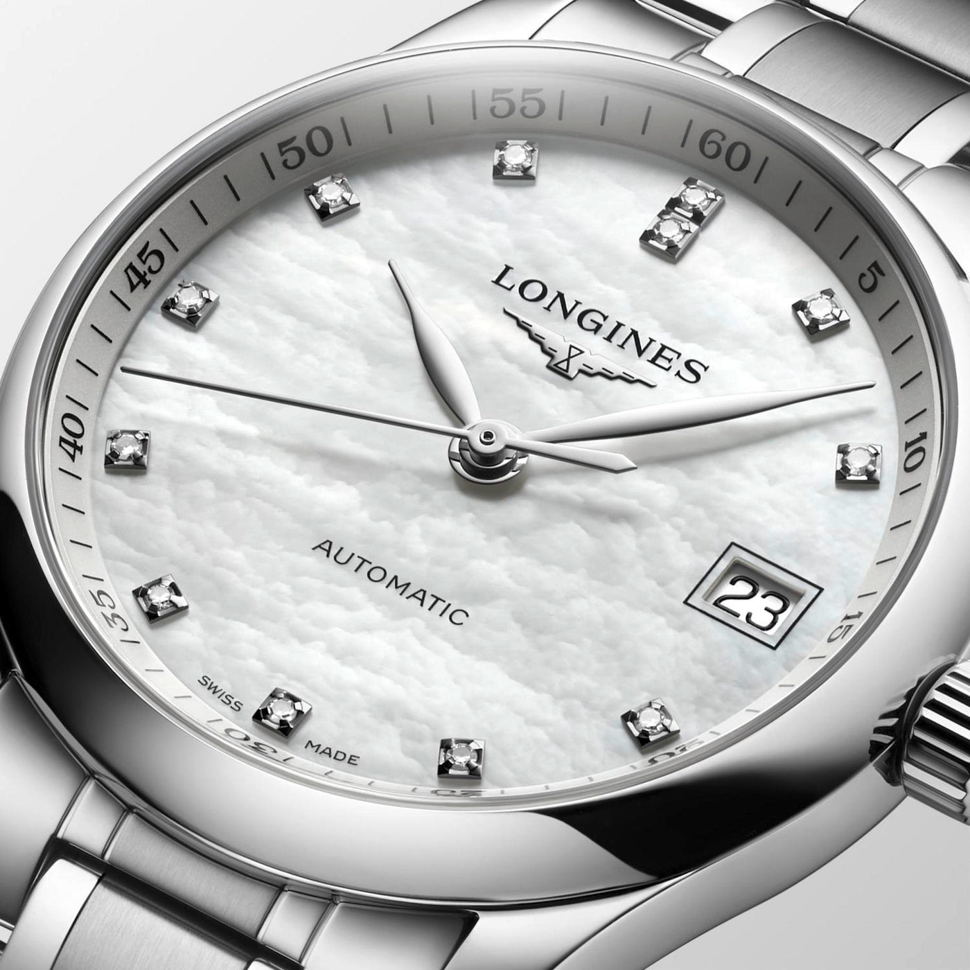 Longines Master Collection mit der Referenz L2.257.4.87.6, L2.357.4.87.6 mit Diamant Indizes