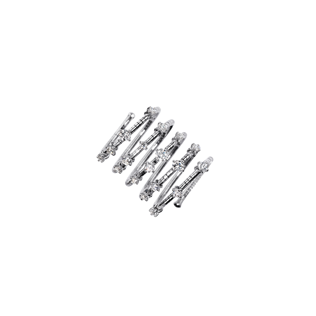 Mattia Ciello Ring - filigran gedrehter Ring aus 18 Karat Gold und aufgesetzten Brillanten
