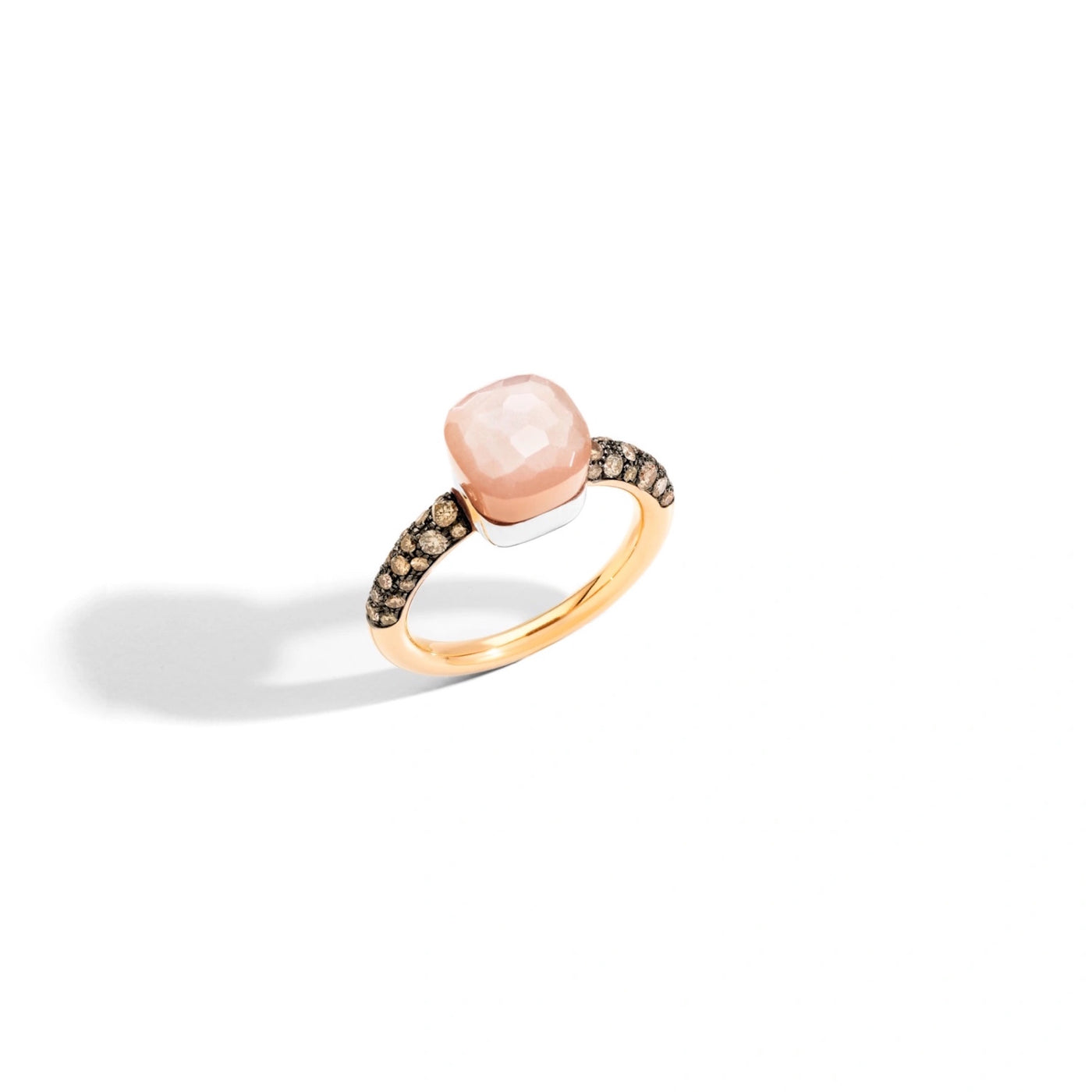 Pomellato Nudo Ring Chocolate Petit mit hellbraunem Mondstein und braunen Brillanten