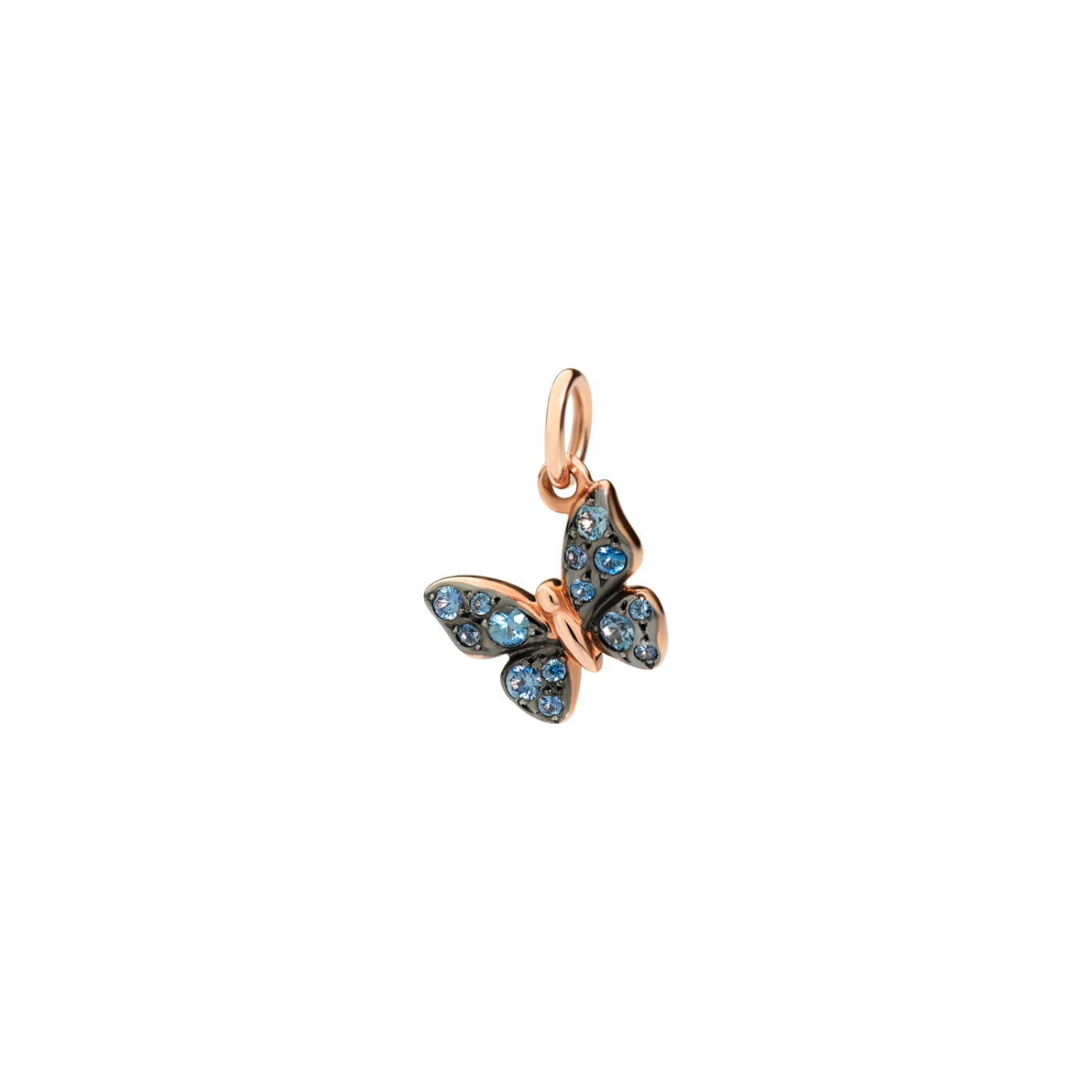 Dodo Anhänger Schmetterling DMC2016_BFLYS_ZA09R aus Roségold und blauen Saphiren