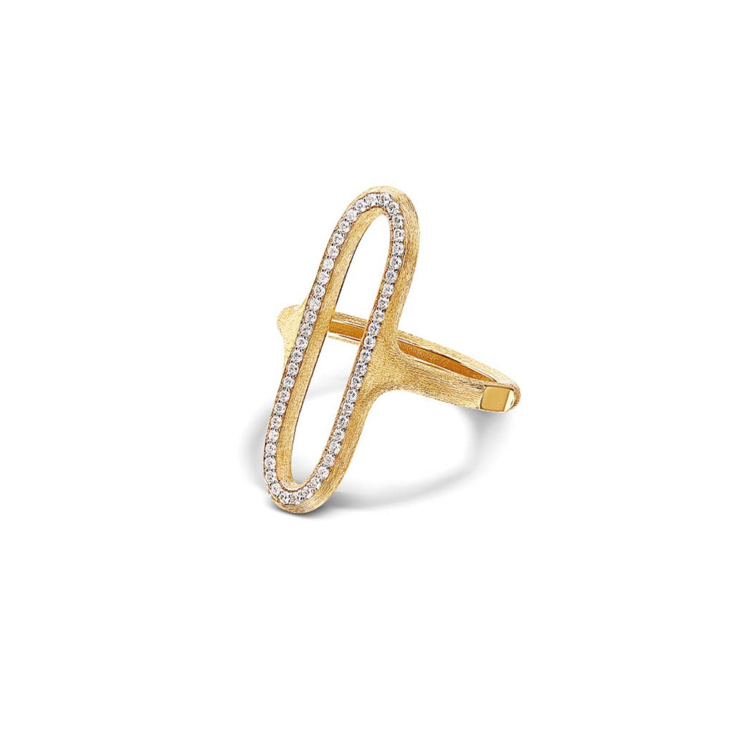 Nanis Libera Ring aus Gelbgold und oval angeordneten Diamanten - Seitenansicht